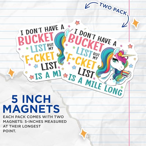 (2 Pack) Unicorn Fun Quotes Magnets - Rainbow Unicorn Decor - 5" On Longest Side - for Cars, Fridges, Toolboxes - Made in USA - MAG7801