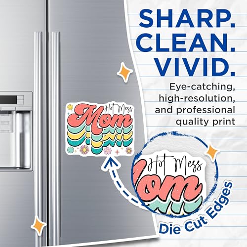 (2 Pack) Hot Mess Mom Magnets Magnets - Fun Retro Decal - Mother's Pride Sticker - 5" On Longest Side - Made in USA - Sticks to Refrigerators & Metal Surfaces - MAG8886