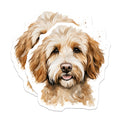 (2 Pack) Goldendoodle Magnets - Watercolor Dog Art - Pet Owner Fridge Decor - 5 Inches On Longest Side - Thick Durable Magnet - Made in USA - MAG27984