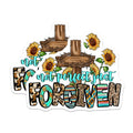 (2 Pack) Christian Cross Magnets - Faith Forgiven Sunflowers - Inspirational Refrigerator Decor - 5 Inches On Longest Side - Thick Durable Magnet - Made in USA - MAG28040