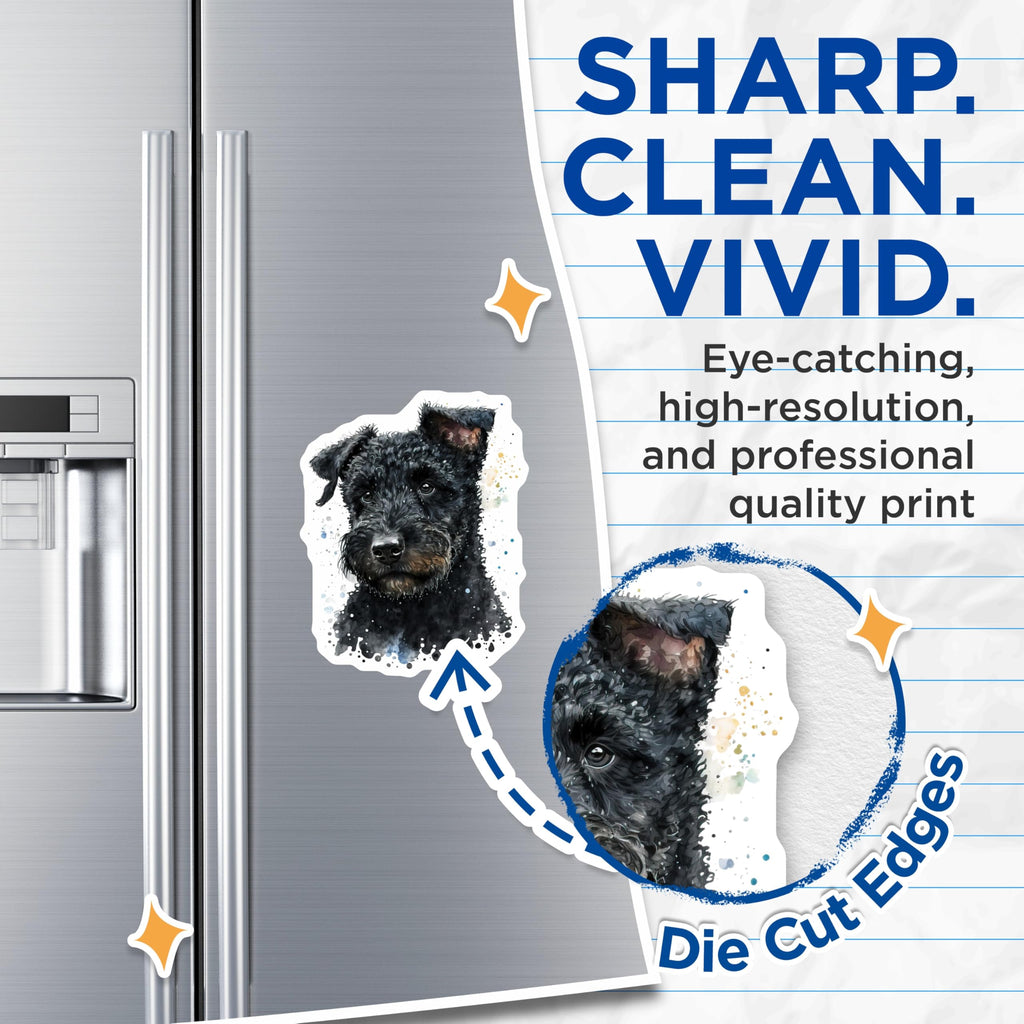 (2 Pack) Black Terrier Magnets - Watercolor Dog Art - Pet Lover Decor - 5 Inches On Longest Side - Thick Durable Magnet - Made in USA - MAG28121