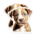 (2 Pack) Pitbull Puppy Magnets - Cute Dog Lover Decor - Pet Parent Refrigerator Adornment - 5 Inches On Longest Side - Thick Durable Magnet - Made in USA - MAG29779