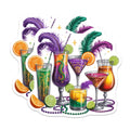 (2 Pack) Mardi Gras Cocktails Magnets - Festive Drinks Decor - New Orleans Party Supplies - Bar Cart Accessories - 5 Inches On Longest Side - Thick Durable Magnet - Made in USA - MAG38069