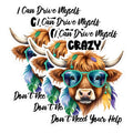 (3 Pack) Highland Cow Decals - Crazy Highland - Laptop Decal - 3 Inches On Longest Side - Easy Peel & Apply - Made in USA - 3MCS1721