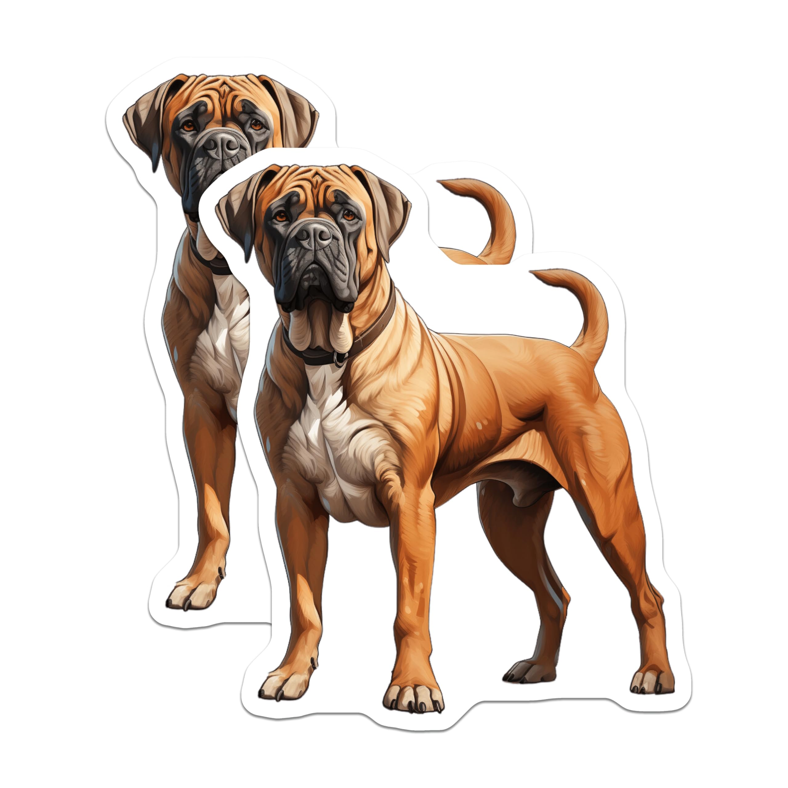 (2 Pack) Bullmastiff Dog Magnets - Realistic Pet Portrait - Animal Lover Decor - 5 Inches On Longest Side - Thick Durable Magnet - Made in USA - MAG30699