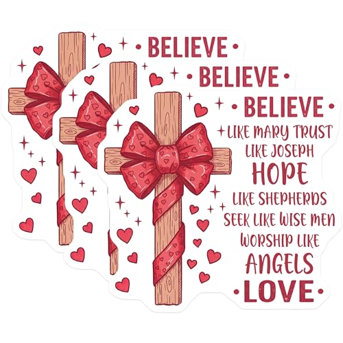 (3 Pack) Christian Decals - Religious Sticker - Faith Based Stickers - 3 Inches On Longest Side - Easy Peel & Apply - Made in USA - 3MCS2886