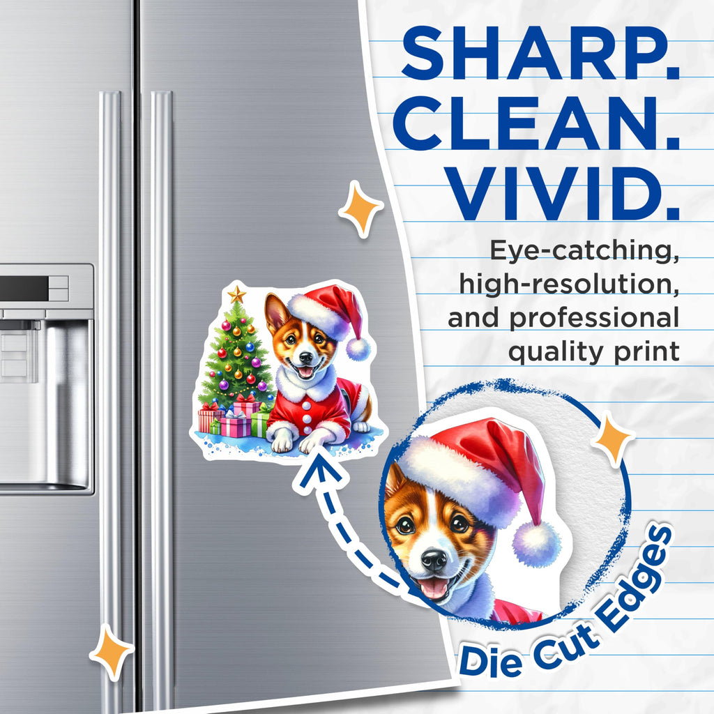 (2 Pack) Santa Corgi Magnets - Christmas Dog Decor - Holiday Fridge Accent - Corgi Lover Item - Festive Pet Present - 5 Inches On Longest Side - Thick Durable Magnet - Made in USA - MAG29118