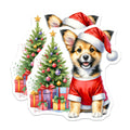 (2 Pack) Christmas Puppy Magnets - Santa Dog Holiday Decor - Cute Animal Refrigerator Magnet - 5 Inches On Longest Side - Thick Durable Magnet - Made in USA - MAG30581