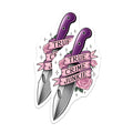(2 Pack) True Crime Junkie Magnets - Dark Aesthetic Decor - Edgy Knife Roses Kitchen - Fridge Locker Accessories - 5 Inches On Longest Side - Thick Durable Magnet - Made in USA - MAG21355