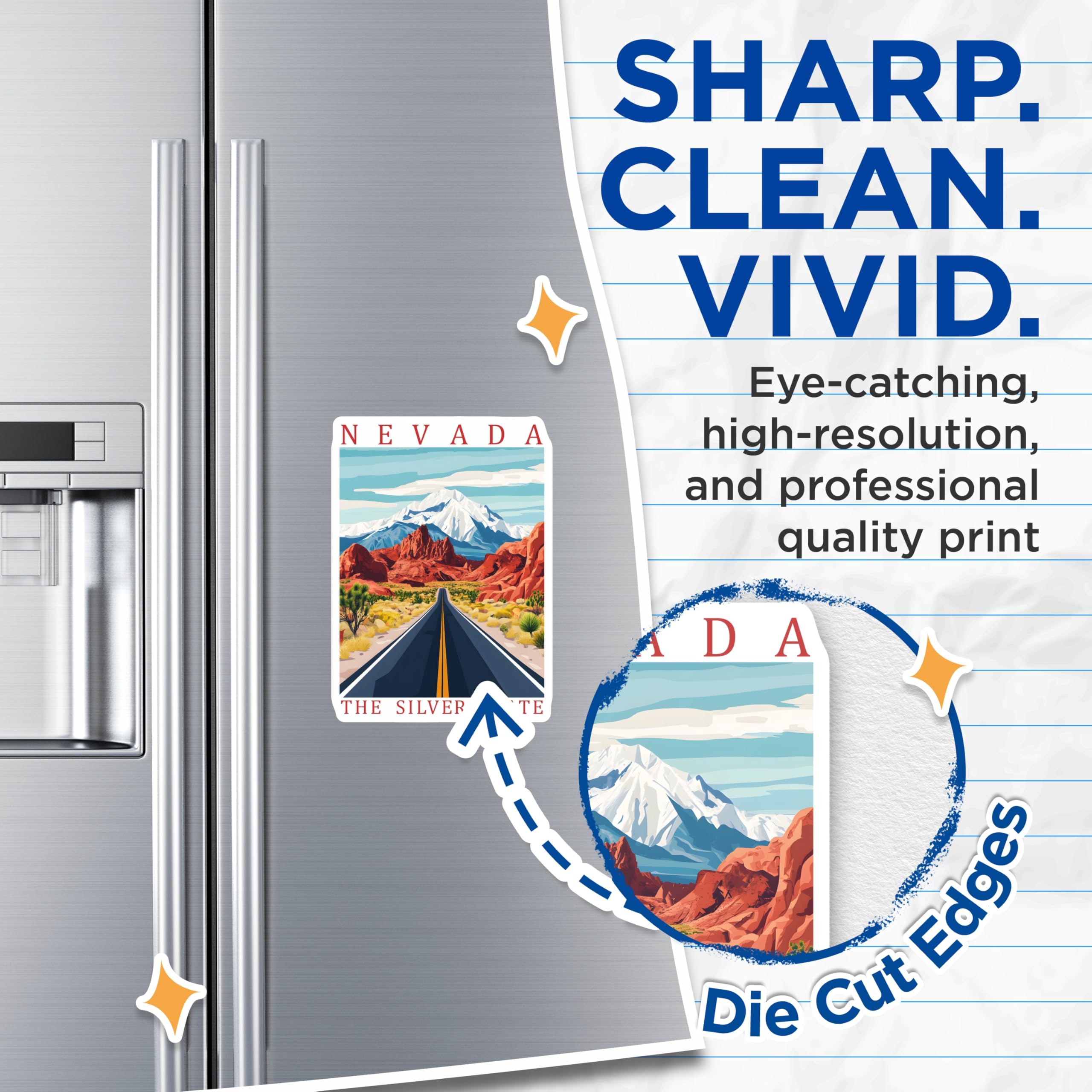 (2 Pack) Nevada State Magnets - Road Trip Decor - The Silver State Souvenir - 5" On Longest Side - Premium Magnet - for Cars, Refrigerators, Toolboxes, Lockers - Made in USA - MAG18342