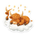 (2 Pack) Highland Cow Magnets - Cute Baby Bull Decor - Whimsical Farm Animal Fridge Accessory - 5 Inches On Longest Side - Thick Durable Magnet - Made in USA - MAG37579