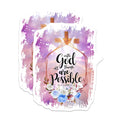 (2 Pack) Inspirational Faith Magnets - Matthew 19:26 Bible Verse Magnets - with God All Things Possible Christian Decor - 5 Inches On Longest Side - Thick Durable Magnet - Made in USA - MAG19659