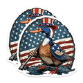 (2 Pack) Patriotic Duck Magnets - Uncle Sam Americana Decor - Fourth of July Fridge Art - 5 Inches On Longest Side - Thick Durable Magnet - Made in USA - MAG21834