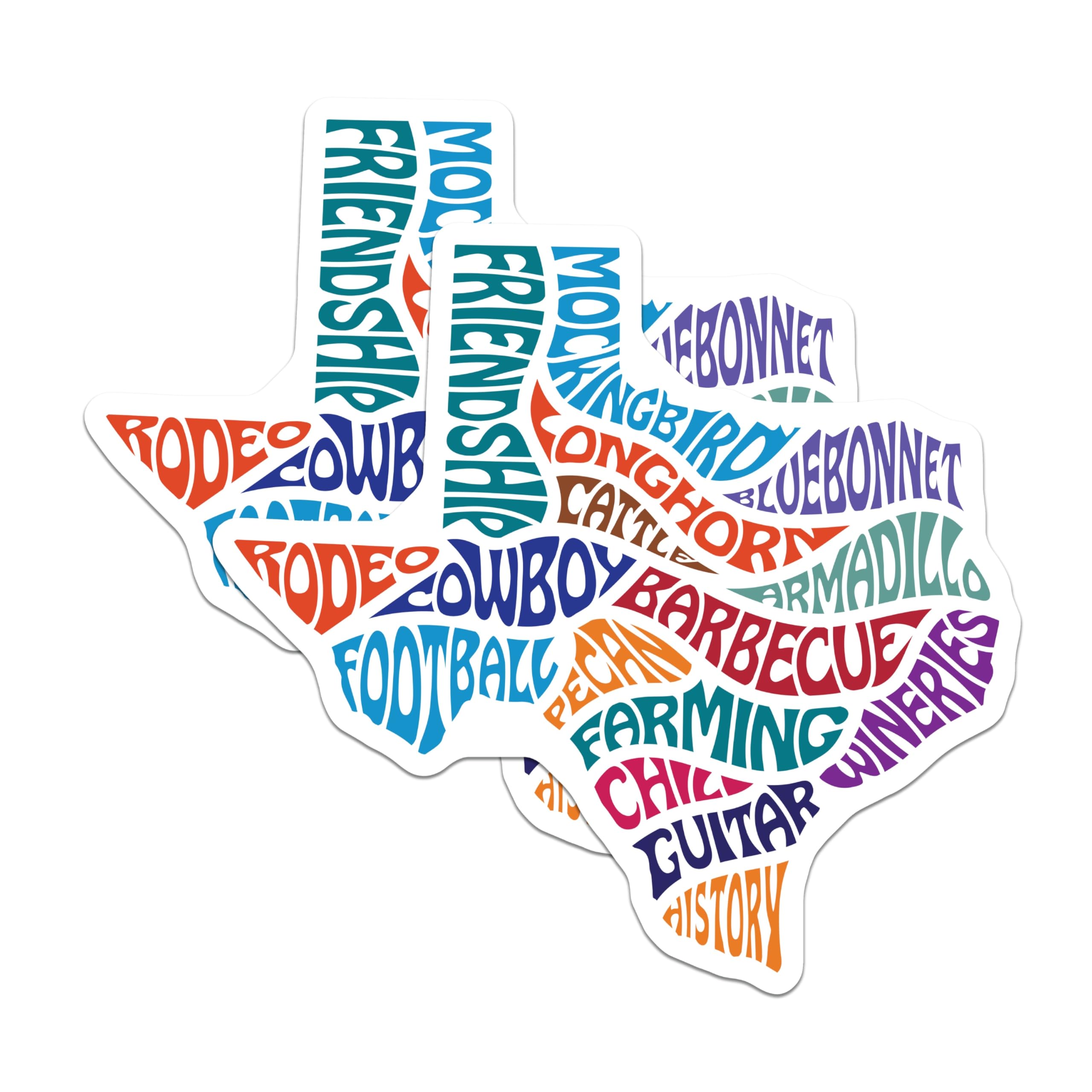 (2 Pack) Texas Word Art Magnets - State Pride Decor - Lone Star State Souvenir - 5" On Longest Side - Premium Magnet - for Cars, Refrigerators, Toolboxes, Lockers - Made in USA - MAG18521