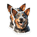 (2 Pack) Australian Cattle Dog Magnets - Happy Blue Heeler Art - Dog Breed Refrigerator Decor - 5 Inches On Longest Side - Thick Durable Magnet - Made in USA - MAG24236