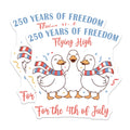 (2 Pack) Patriotic Duck Magnets - 4th of July Celebration - 250 Years Freedom Decor - 5 Inches On Longest Side - Thick Durable Magnet - Made in USA - MAG24509