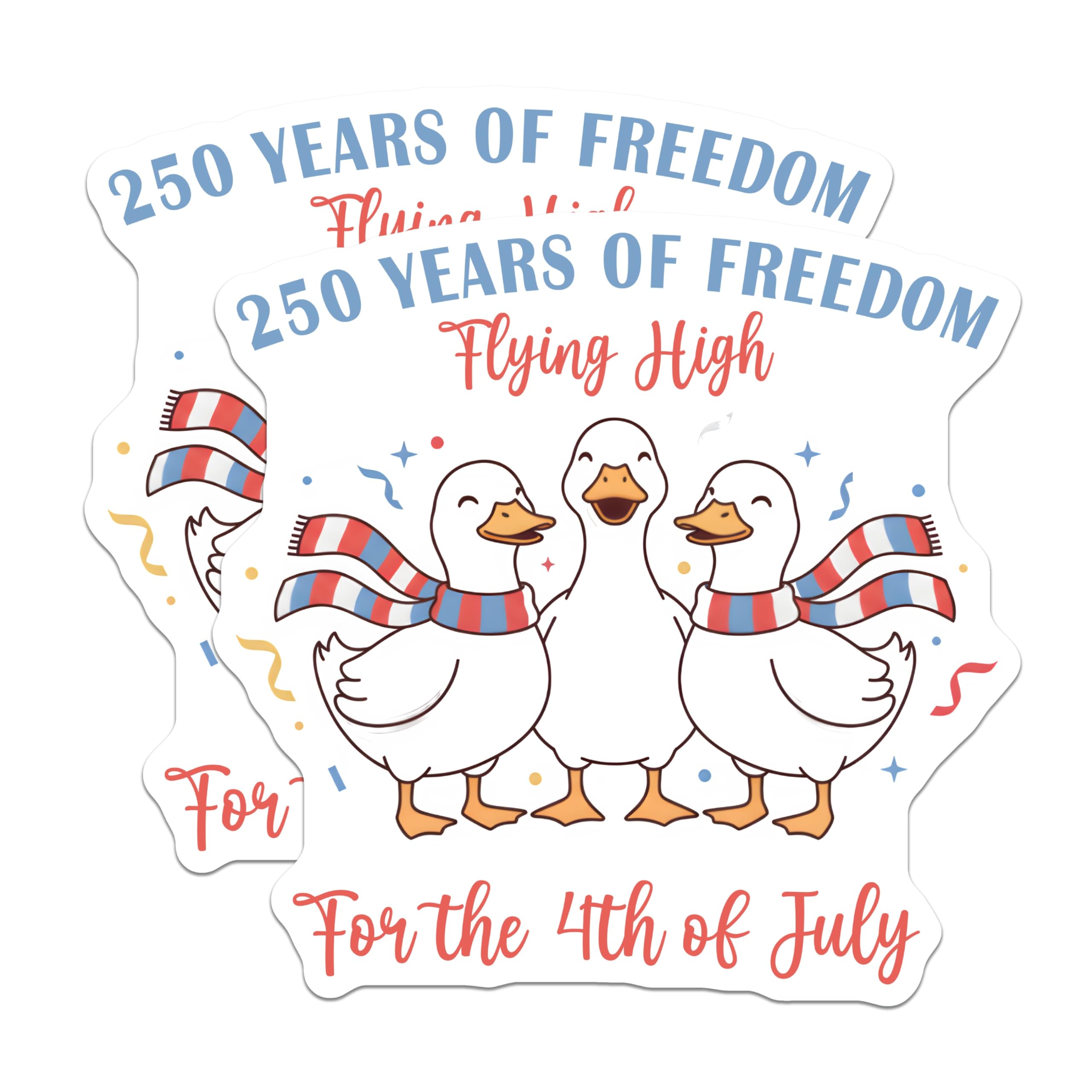 (2 Pack) Patriotic Duck Magnets - 4th of July Celebration - 250 Years Freedom Decor - 5 Inches On Longest Side - Thick Durable Magnet - Made in USA - MAG24509