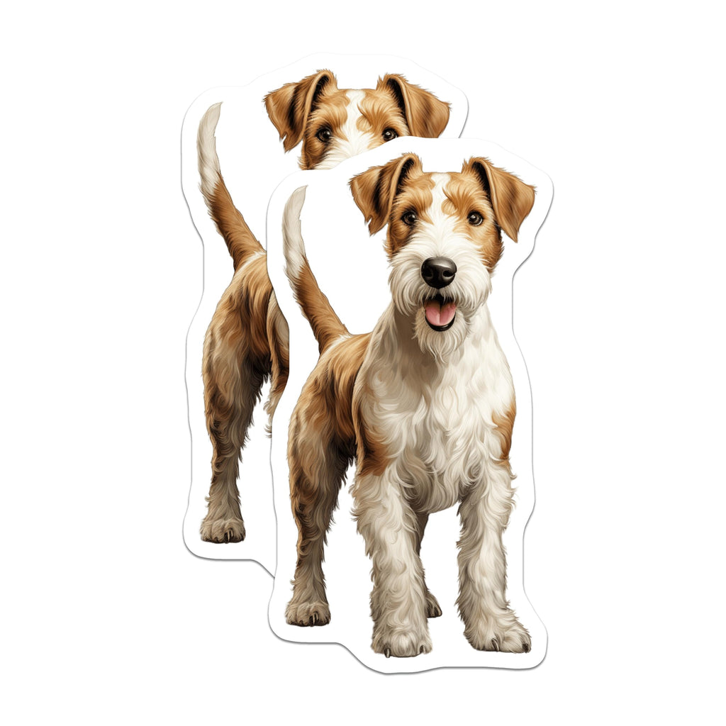 (2 Pack) Wire Fox Terrier Magnets - Dog Mom Decor - Pet Parent Refrigerator Magnets - 5 Inches On Longest Side - Thick Durable Magnet - Made in USA - MAG29005