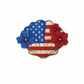 (3 Pack) Patriotic Flowers Decals - American Flag - Laptop Decals - 3 Inches On Longest Side - Easy Peel & Apply - Made in USA - 3MCS7743