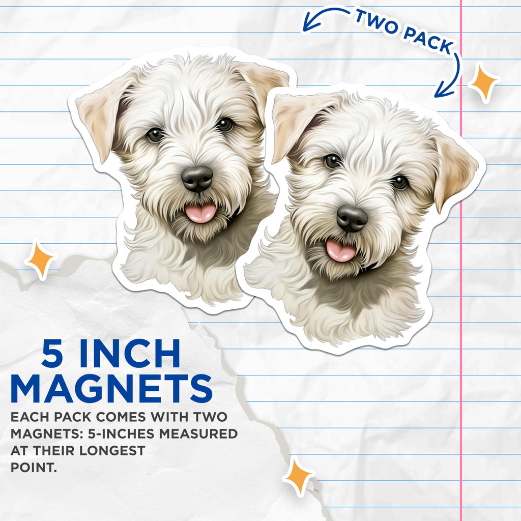(2 Pack) Westie Dog Magnets - Cute White Terrier Puppy Decor - Animal Lover Pet Owner Accessories - 5 Inches On Longest Side - Thick Durable Magnet - Made in USA - MAG25586