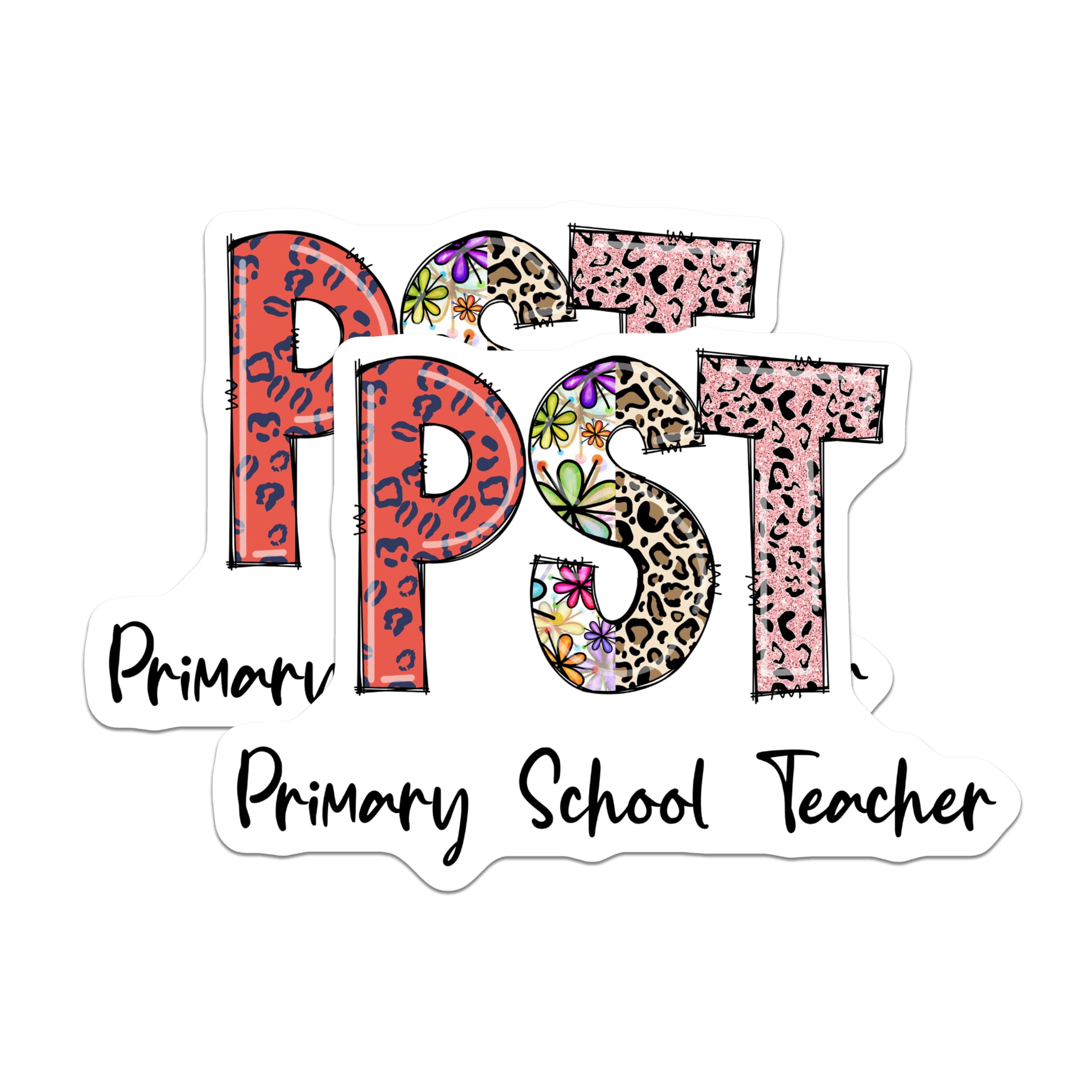 (2 Pack) PST Primary School Teacher Magnets - Teacher Appreciation - Educator Decor - 5" On Longest Side - Premium Magnet - for Cars, Refrigerators, Toolboxes, Lockers - Made in USA - MAG14191