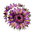 (2 Pack) Sunflower Magnets - Purple Floral - Breast Cancer Awareness - 5" On Longest Side - Premium Magnet - for Cars, Refrigerators, Toolboxes, Lockers - Made in USA - MAG16795
