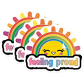 (3 Pack) Feeling Proud Decals - Rainbow Sun - Laptop Decal - 3 Inches On Longest Side - Easy Peel & Apply - Made in USA - 3MCS7946