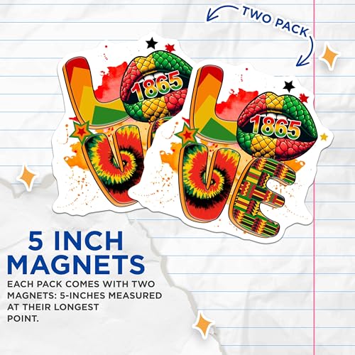 (2 Pack) Love 1865 Magnets - 5" On Longest Side - for Cars, Fridges, Toolboxes - Made in USA - MAG7858