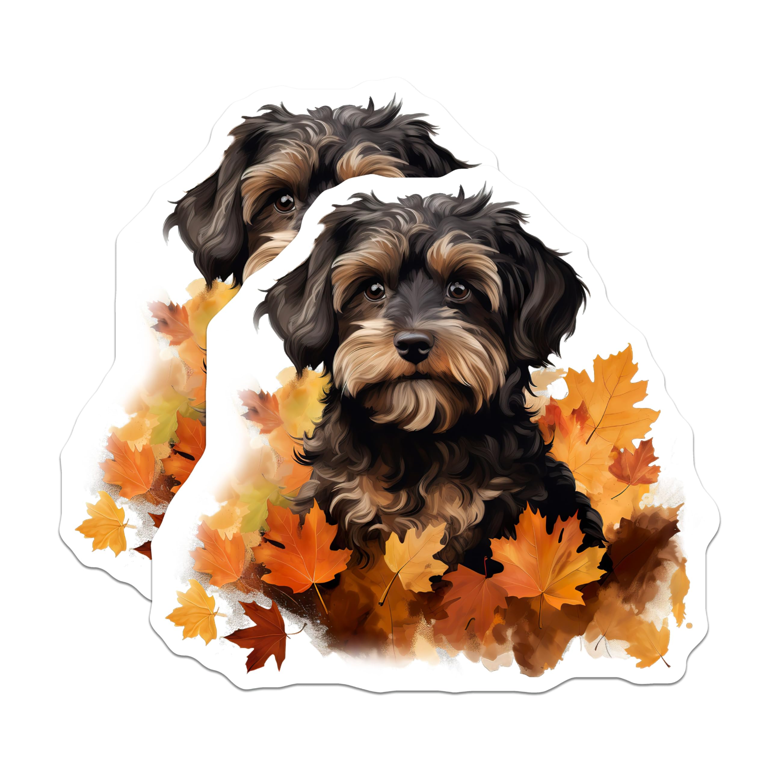 (2 Pack) Autumn Dog Lover Magnets - Cute Fall Puppy Decor - Seasonal Pet Owner Fridge Accents for Kitchen - 5 Inches On Longest Side - Thick Durable Magnet - Made in USA - MAG30013