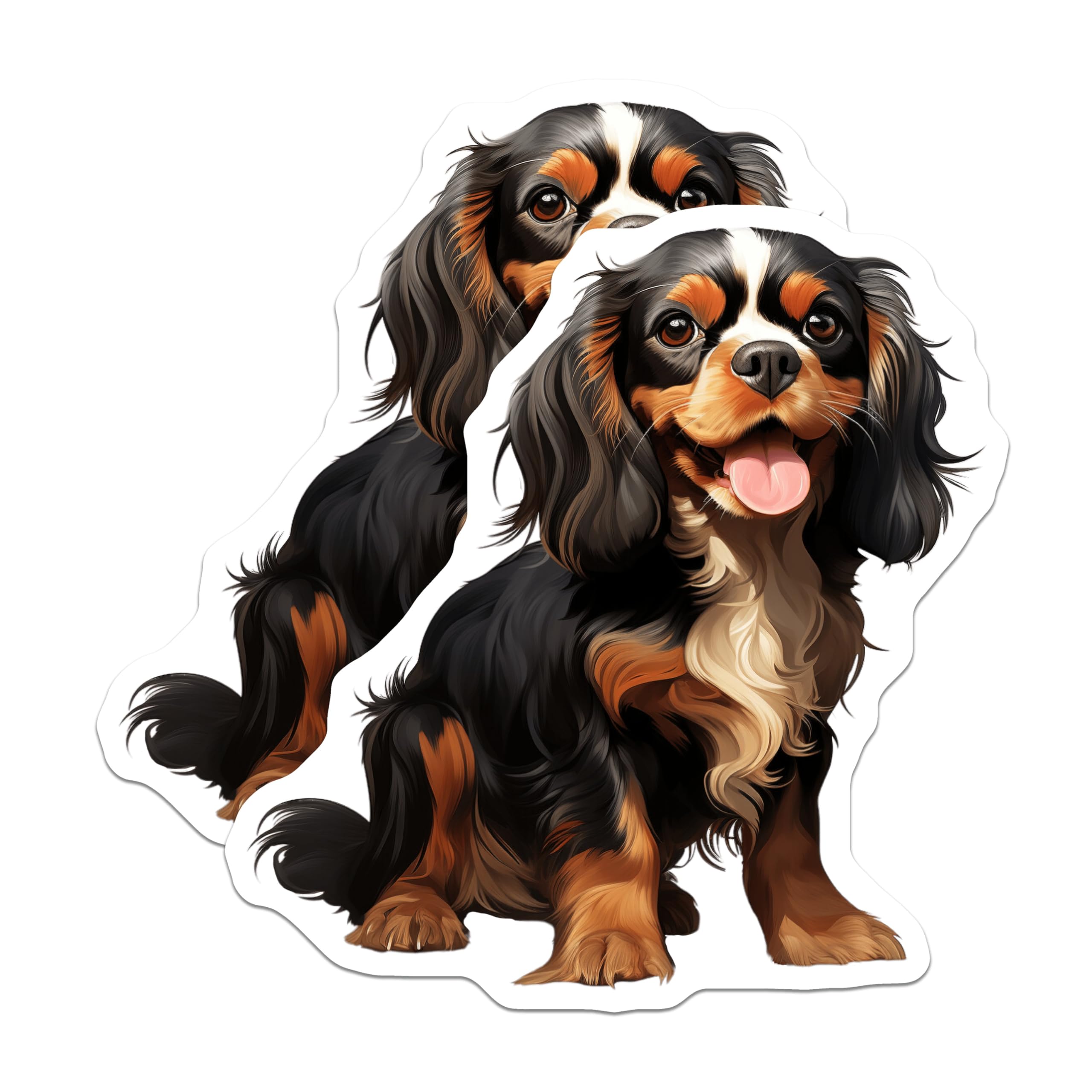 (2 Pack) Cavalier King Charles Spaniel Magnets - Dog Mom Dog Dad Decor - Cute Pet Art Magnets - 5 Inches On Longest Side - Thick Durable Magnet - Made in USA - MAG30678