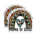 (2 Pack) Mama of Both Magnets - Glitter Dirt Mom Life - Western Camo Leopard Print - 5 Inches On Longest Side - Thick Durable Magnet - Made in USA - MAG26268