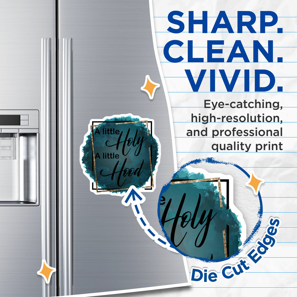 (2 Pack) Holy Hood Magnets - Sassy Christian Woman Decor - Spiritual Humor Refrigerator Magnet - 5 Inches On Longest Side - Thick Durable Magnet - Made in USA - MAG39483