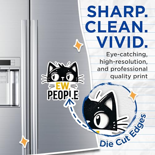 (2 Pack) Cat Lover Magnets - Funny Cat Quote Magnets - Ew People Magnets for Office or Refrigerator Decor- 5" On Longest Side - for Fridges, Toolboxes, Cars - Made in USA - MAG2788