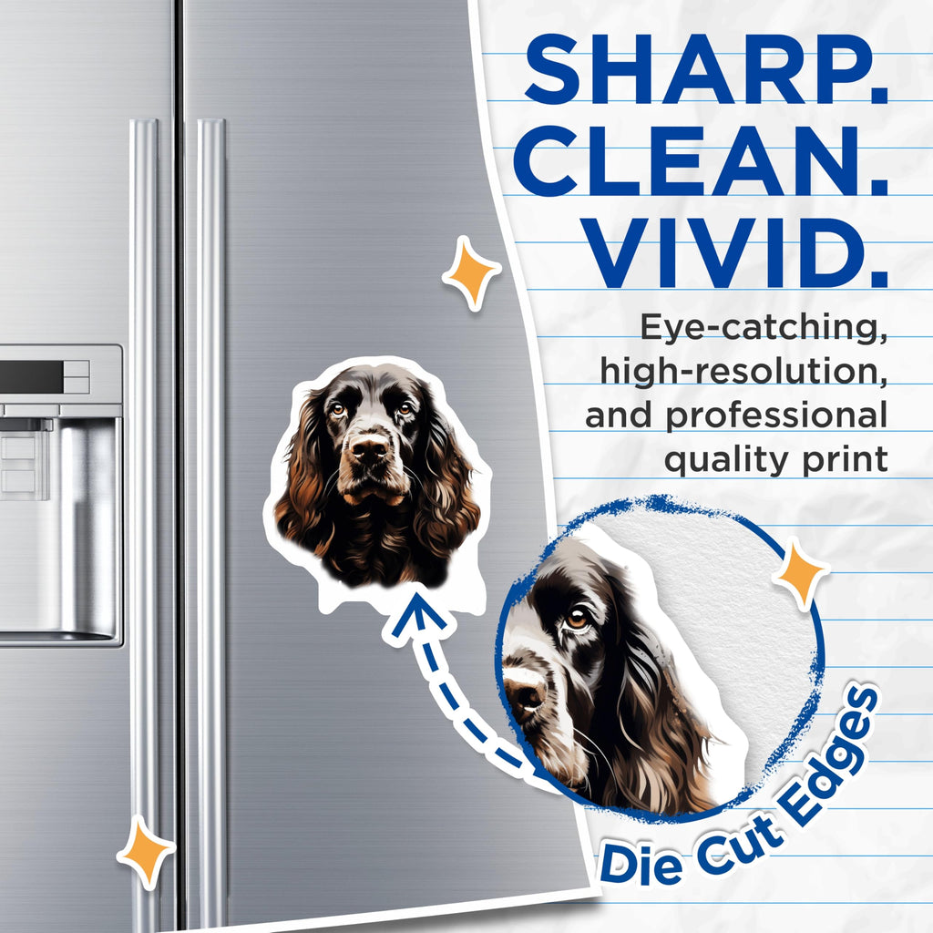 (2 Pack) Brown Cocker Spaniel Magnets - Dog Lover Decor - Pet Portrait Art for Fridge - 5 Inches On Longest Side - Thick Durable Magnet - Made in USA - MAG23735