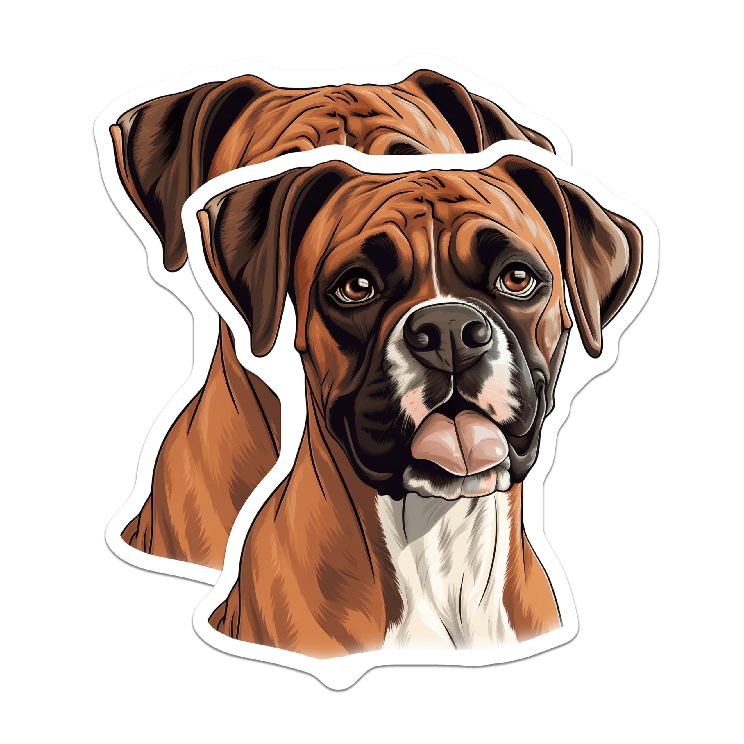 (2 Pack) Boxer Dog Magnets - Cute Pet Portrait - Dog Mom Dad Appliance Decor - Animal Enthusiast - 5 Inches On Longest Side - Thick Durable Magnet - Made in USA - MAG26690