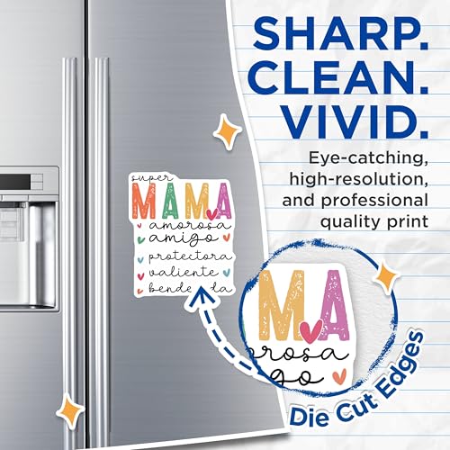 (2 Pack) Super Mama Magnets - Amorosa Amigo Magnets - Protectora Valiente Bendecida Magnets - 5" On Longest Side - for Cars, Refrigerators, Toolboxes, Lockers - Made in USA BMCS3111