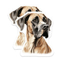 (2 Pack) Great Dane Dog Magnets - Fawn Great Dane Portrait Art - Pet Owner Refrigerator Decor - Dog Lover Display Accent - 5 Inches On Longest Side - Thick Durable Magnet - Made in USA - MAG28198