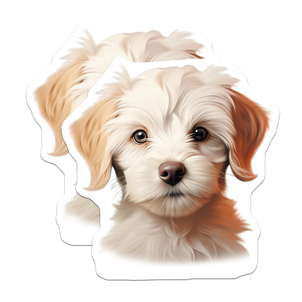 (2 Pack) Cute Puppy Magnets - Adorable Dog Art - Pet Lover Refrigerator Decor - Dog Mom Dad Present - 5 Inches On Longest Side - Thick Durable Magnet - Made in USA - MAG29679