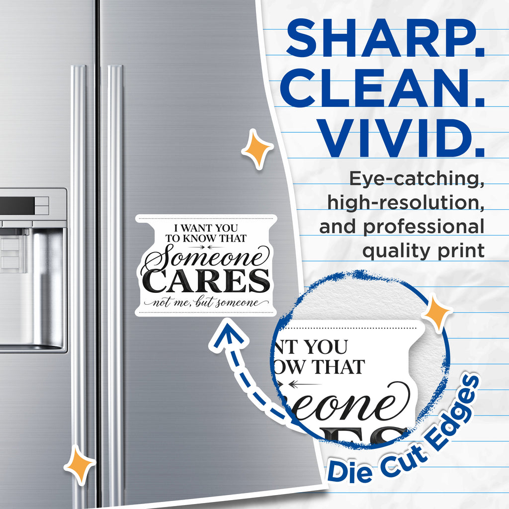 (2 Pack) Someone Cares Magnet - Funny Sarcastic Quote Magnets - Witty Humor Fridge Office Decor Friend - 5 Inches On Longest Side - Thick Durable Magnet - Made in USA - MAG38814