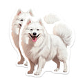 (2 Pack) Samoyed Dog Magnets - Cute White Fluffy Dog Art - Pet Lover Refrigerator Decor - Samoyed Owner Doggie Happy Smile - 5 Inches On Longest Side - Thick Durable Magnet - Made in USA - MAG28695