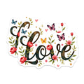 (2 Pack) Love Word Magnets - Butterfly Floral Decor - Romantic Kitchen Locker Refrigerator - 5 Inches On Longest Side - Thick Durable Magnet - Made in USA - MAG38752