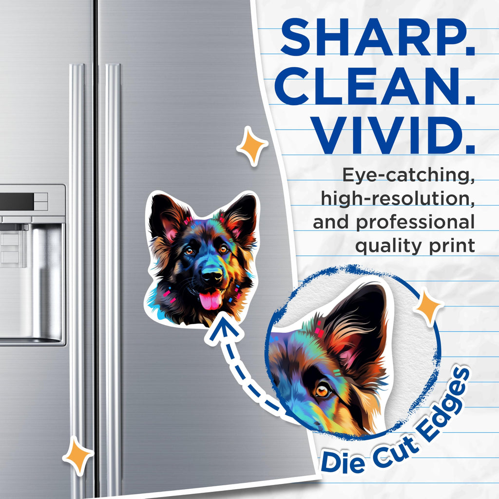 (2 Pack) Shiloh Shepherd Dog Breed Magnets - 5 Inches On Longest Side - Choose from Over 100 Dog Breeds - for Cars, Refrigerators, Toolboxes - Made in USA - MAG1956