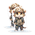 (2 Pack) Savannah Cat Magnets - Military Outfit - Fridge Locker Home Decor - 5" On Longest Side - Premium Magnet - for Cars, Refrigerators, Toolboxes, Lockers - Made in USA - MAG17079