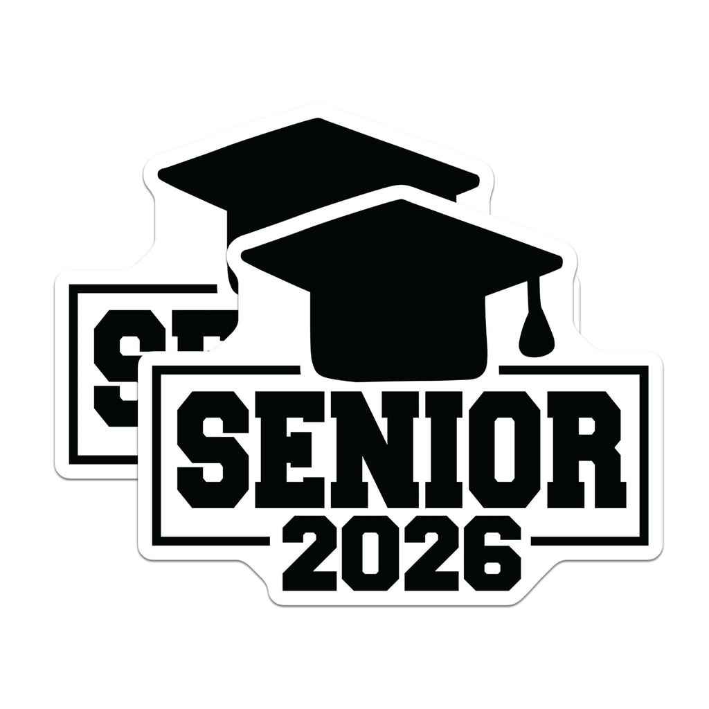 (2 Pack) Senior 2026 Magnets - Graduation Year Fridge Magnets - Class of 2026 Locker Decorations- 5" On Longest Side - Sticks to Smooth Flat Surfaces - Made in USA - MAG11689