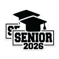 (2 Pack) Senior 2026 Magnets - Graduation Year Fridge Magnets - Class of 2026 Locker Decorations- 5" On Longest Side - Sticks to Smooth Flat Surfaces - Made in USA - MAG11689