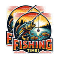 (2 Pack) Fishing Time Magnets - Fishing Enthusiast Magnets - Outdoor Adventure Magnets- 5" On Longest Side - for Fridges, Toolboxes, Cars - Made in USA - MAG2616
