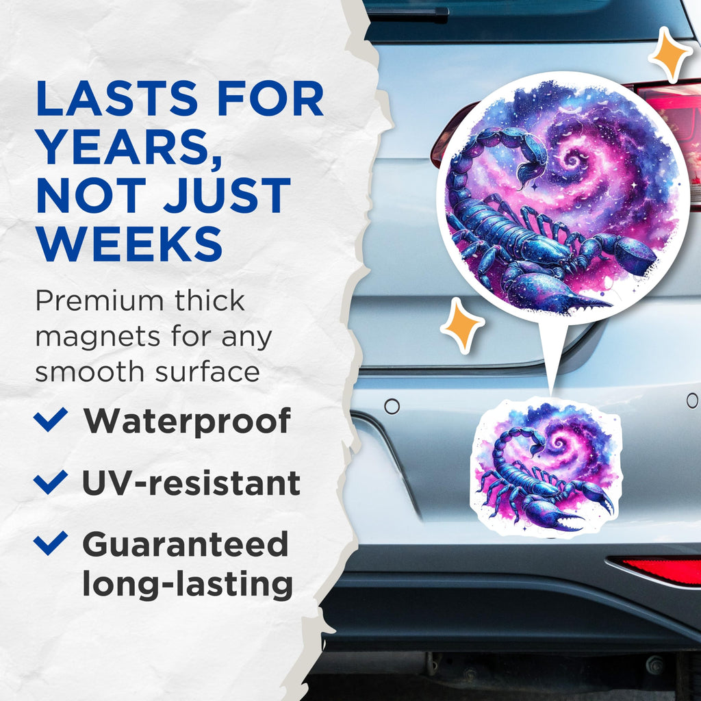 Scorpion Coffee Mug - Zodiac Scorpio Art Mug - Galaxy Stars Celestial Mug 11 Ounce - 5" On Longest Side - Premium Magnet - for Cars, Refrigerators, Toolboxes, Lockers - Made in USA - MAG14829