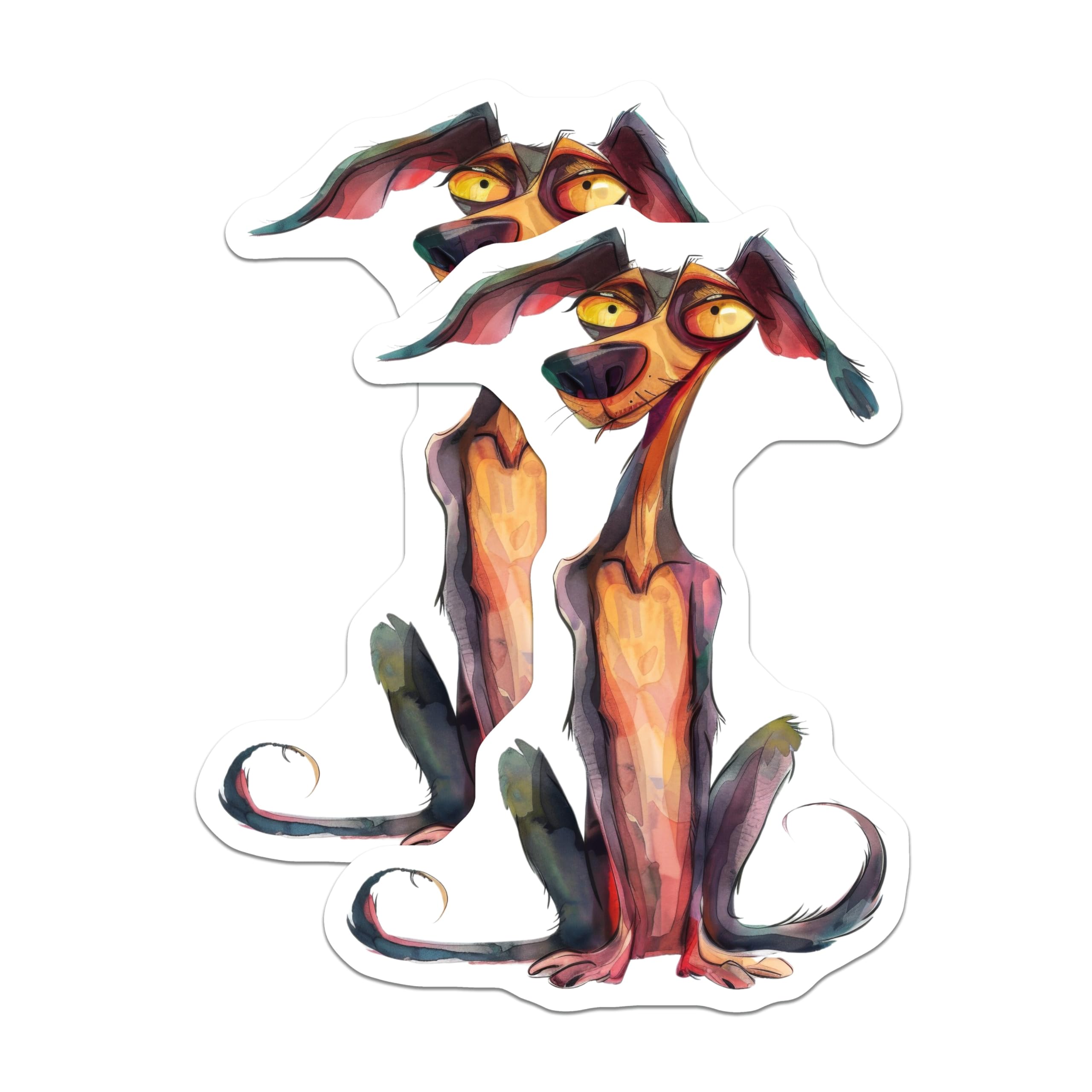 (2 Pack) Watercolor Dog Magnets - Whimsical Pet Art - Unique Dog Lover Display - Fridge Locker Decor - 5 Inches On Longest Side - Thick Durable Magnet - Made in USA - MAG29894