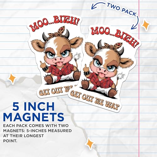 (2 Pack) Unique Kitchen Decor Magnet - 5" On Longest Side - Sticks to Smooth Flat Surfaces - Made in USA - MAG9801