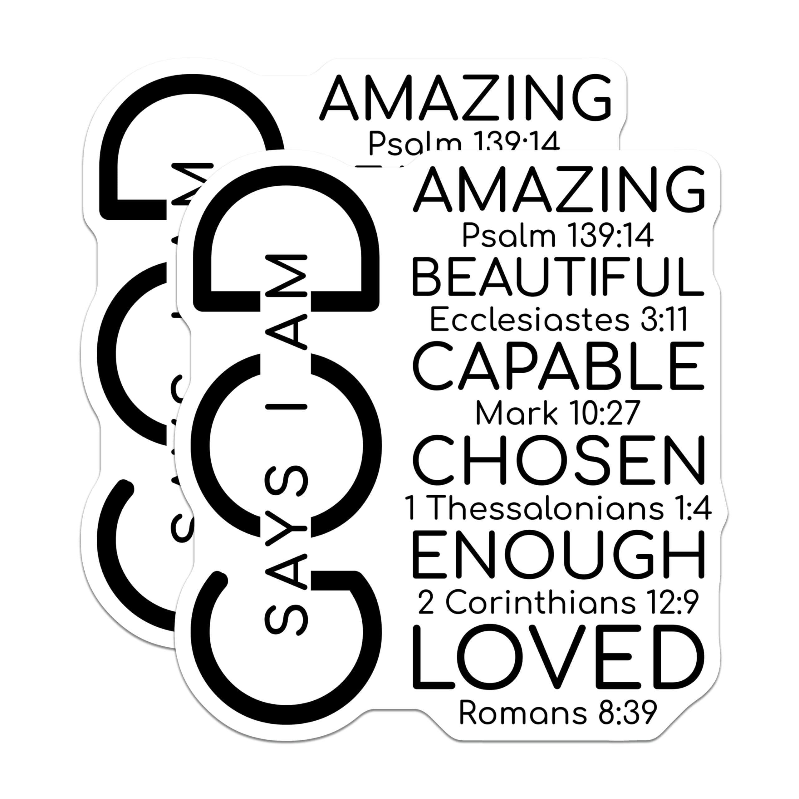 (2 Pack) God Says I Am Magnets - Christian Affirmation Faith Decor - Inspirational Bible Verse - Spiritual Encouragement - 5 Inches On Longest Side - Thick Durable Magnet - Made in USA - MAG24117